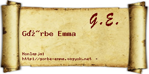 Görbe Emma névjegykártya
